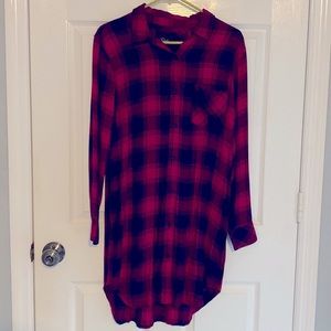 Red and navy blue plaid dress size small, new with tags, never worn
